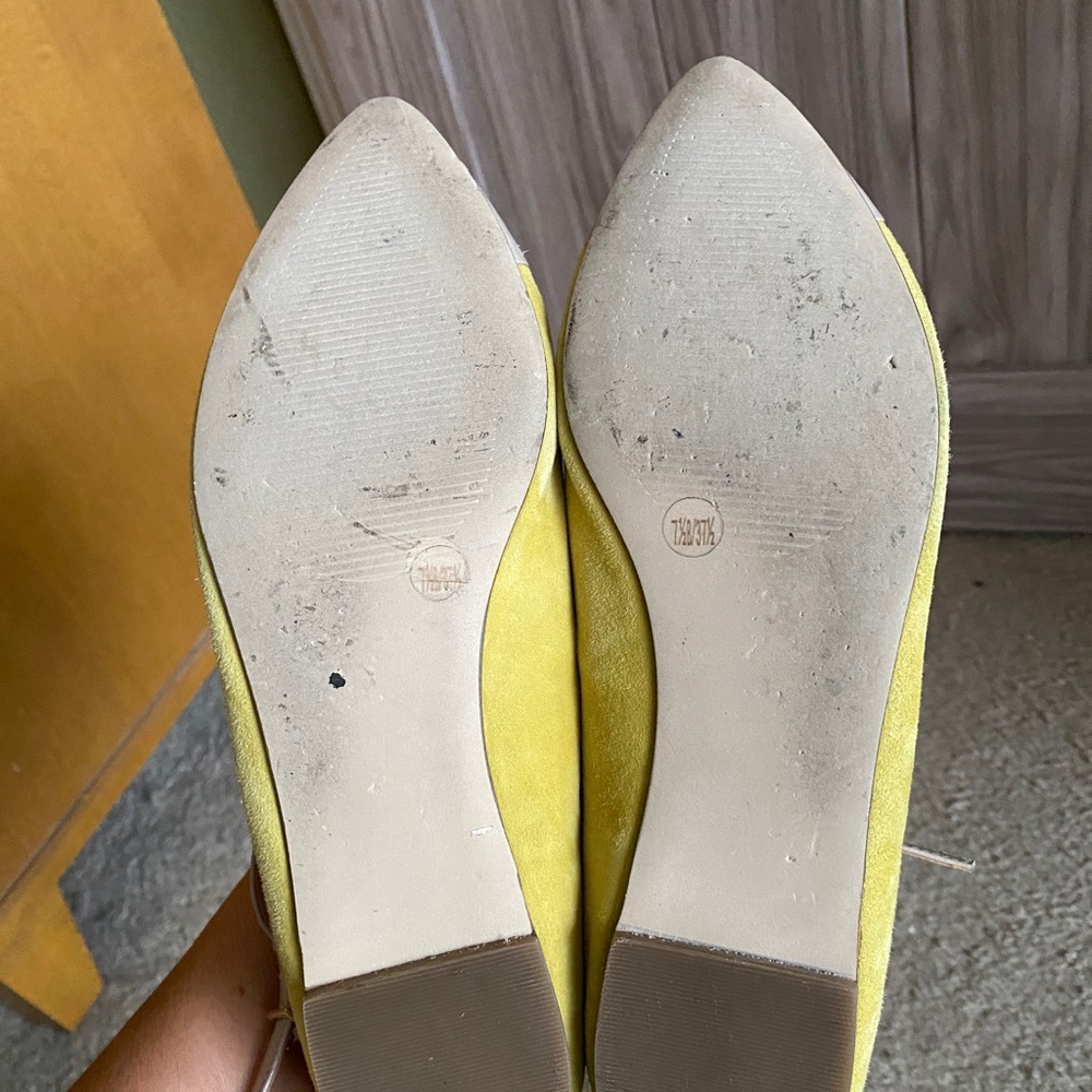 Sole Society x Julianne Hough Yellow and cream pointy toe flats - Picture 8 of 10